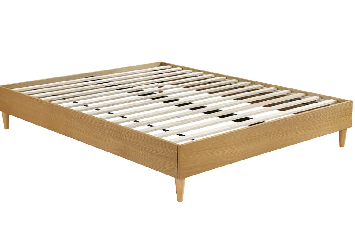 Hot Miliboo Cama adulto 160 x 200 cm con somier acabado madera clara AYO