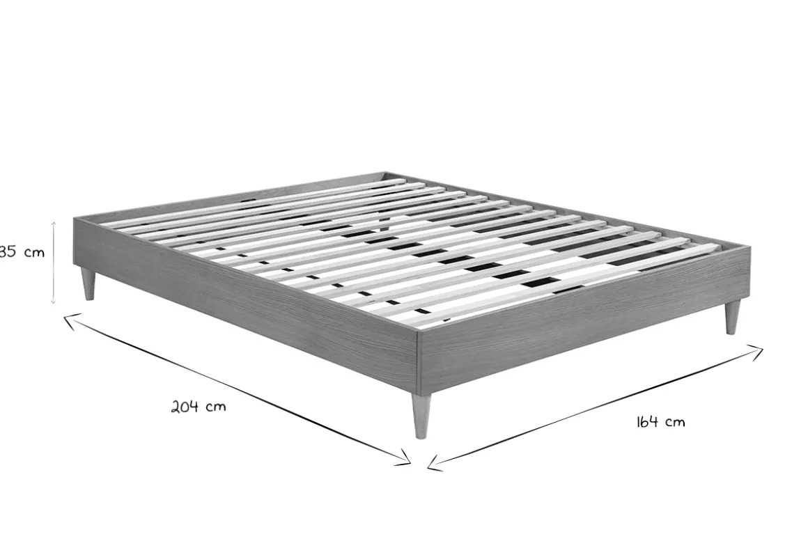 Hot Miliboo Cama adulto 160 x 200 cm con somier acabado madera clara AYO