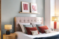 Best Sale Miliboo Cama adulto estilo nórdico madera y tejido beige 160 x 200cm LYNN