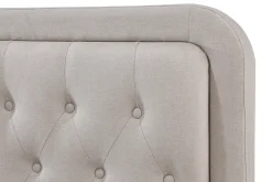 New Miliboo Cama capitoné tejido beige 160 x 200cm KRISTEN