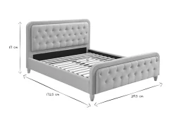 New Miliboo Cama capitoné tejido beige 160 x 200cm KRISTEN