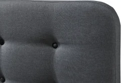 Discount Miliboo Cama capitoné tejido gris oscuro 160 x 200cm HOLSEN