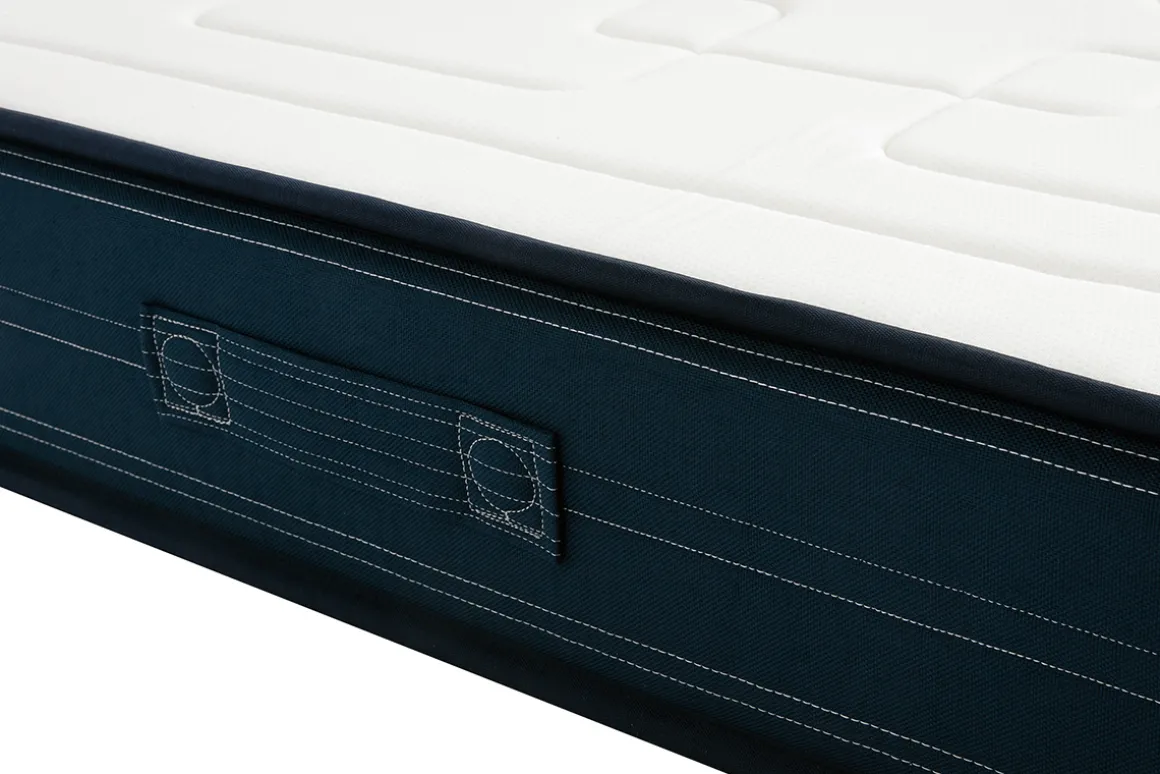 Flash Sale Miliboo Cama 160 × 200 cm con somieres tapizados y colchón viscoelástico BENJI