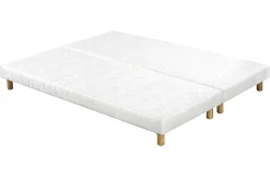 Cheap Miliboo Cama 180 × 200 cm con somieres tapizados y colchón viscoelástico BENJI