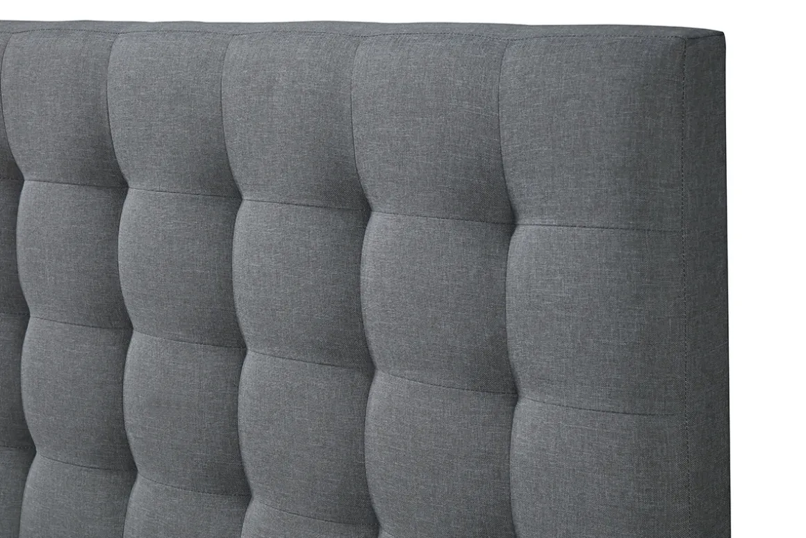 Cheap Miliboo Cama con cabecero capitoné tejido gris claro 160x200 DANAE