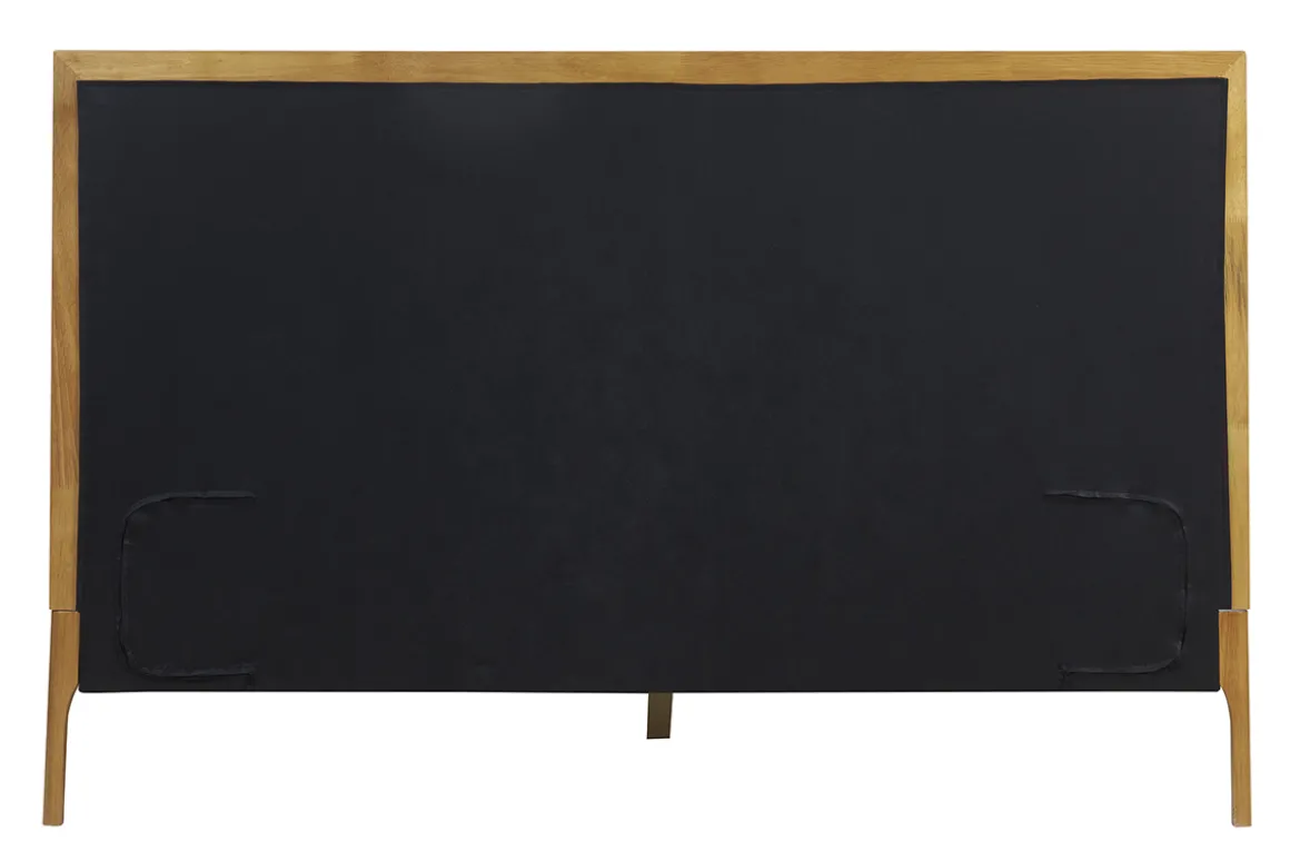 Fashion Miliboo Cama de 2 plazas 160 x 200 cm de madera clara y tejido gris claro RONN