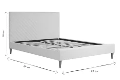 Discount Miliboo Cama de 2 plazas 160 x 200 cm de tela beige SIDONIE