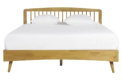 Shop Miliboo Cama de 2 plazas 160 x 200 cm de madera TERRY