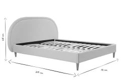 Store Miliboo Cama de 2 plazas 160 x 200 cm de tela beige CHARLINE