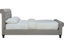 Shop Miliboo Cama doble 160*200 lino gris RILEY
