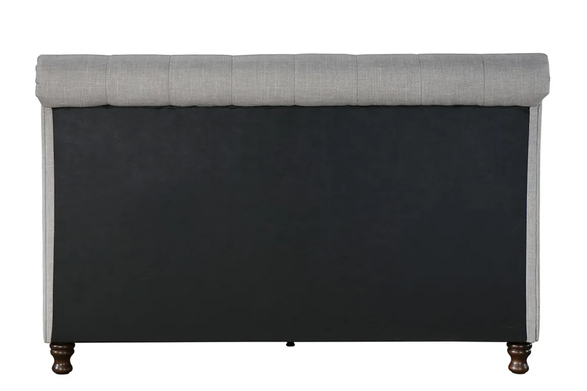 Shop Miliboo Cama doble 160*200 lino gris RILEY