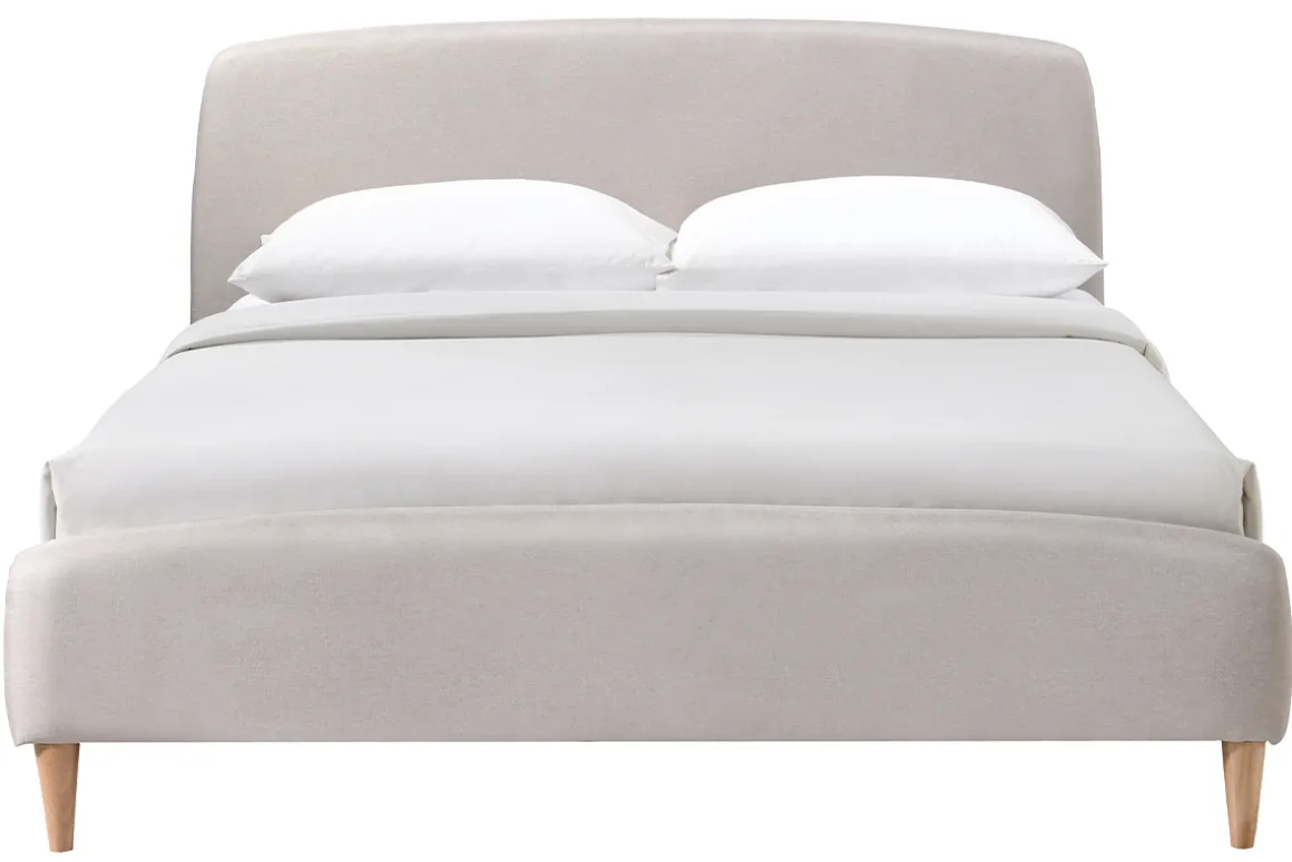 Store Miliboo Cama escandinava 140 x 200cm tejido beige NIELS