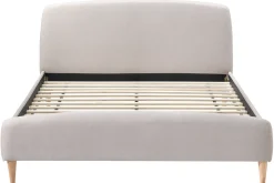 Store Miliboo Cama escandinava 140 x 200cm tejido beige NIELS