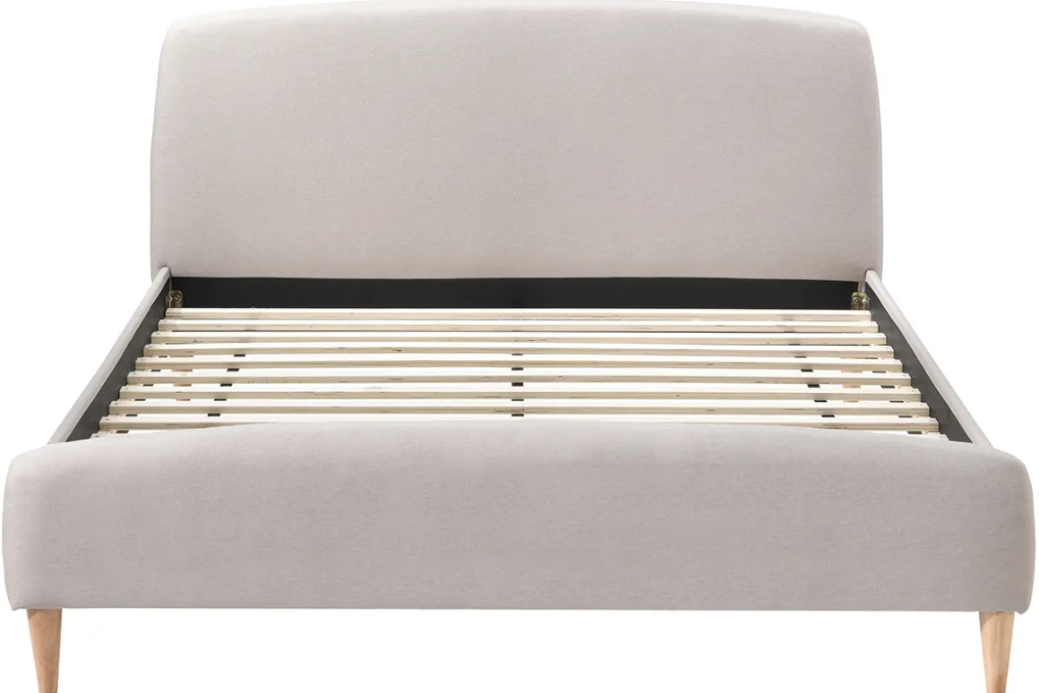 Store Miliboo Cama escandinava 140 x 200cm tejido beige NIELS