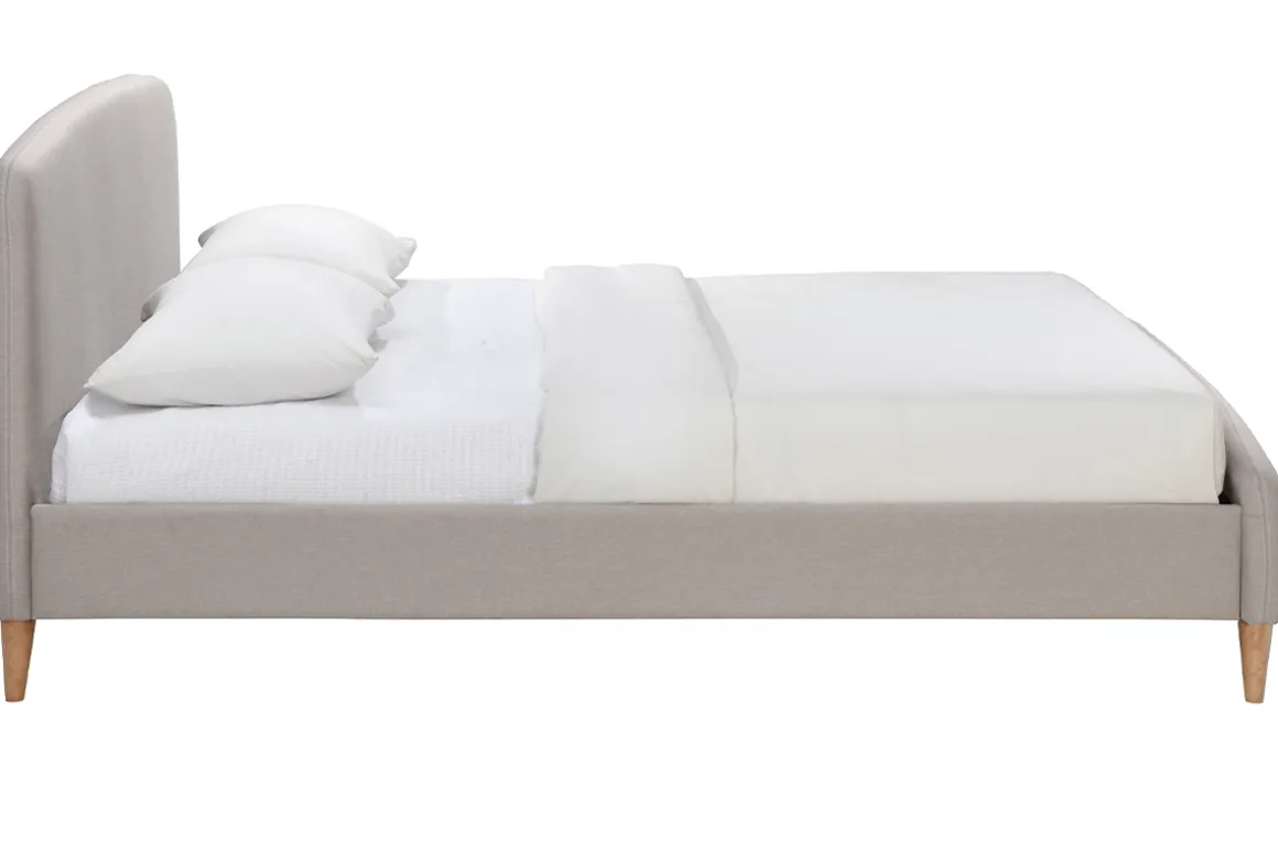 Store Miliboo Cama escandinava 140 x 200cm tejido beige NIELS