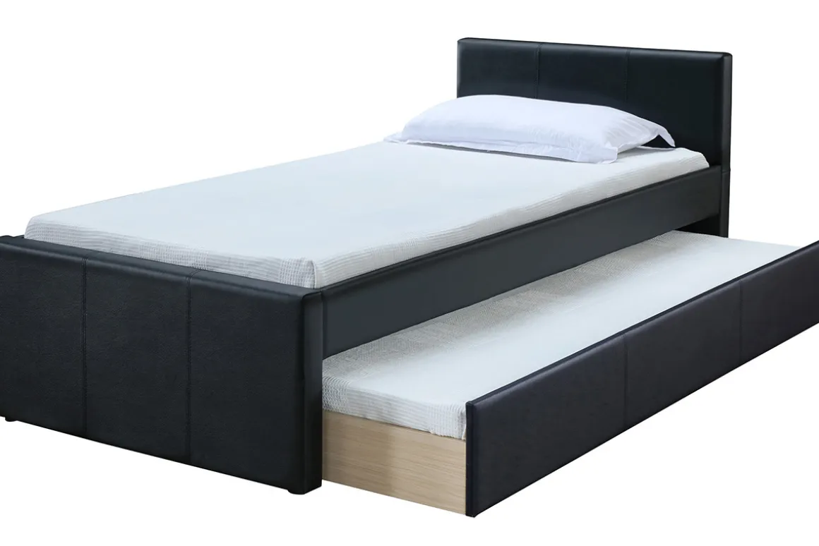 Shop Miliboo Cama nido 90 x 195 cm negro mate MACCO