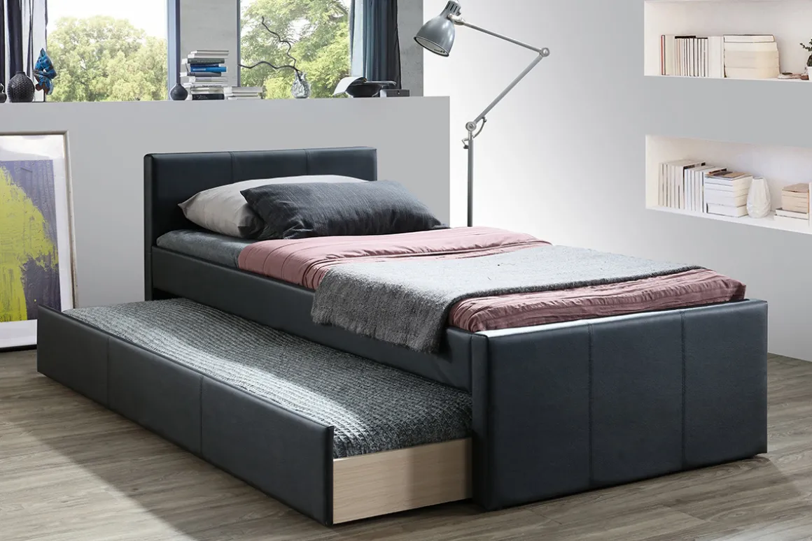 Shop Miliboo Cama nido 90 x 195 cm negro mate MACCO
