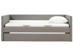 Best Sale Miliboo Cama nido de tela gris 90 x 190 cm ELIE