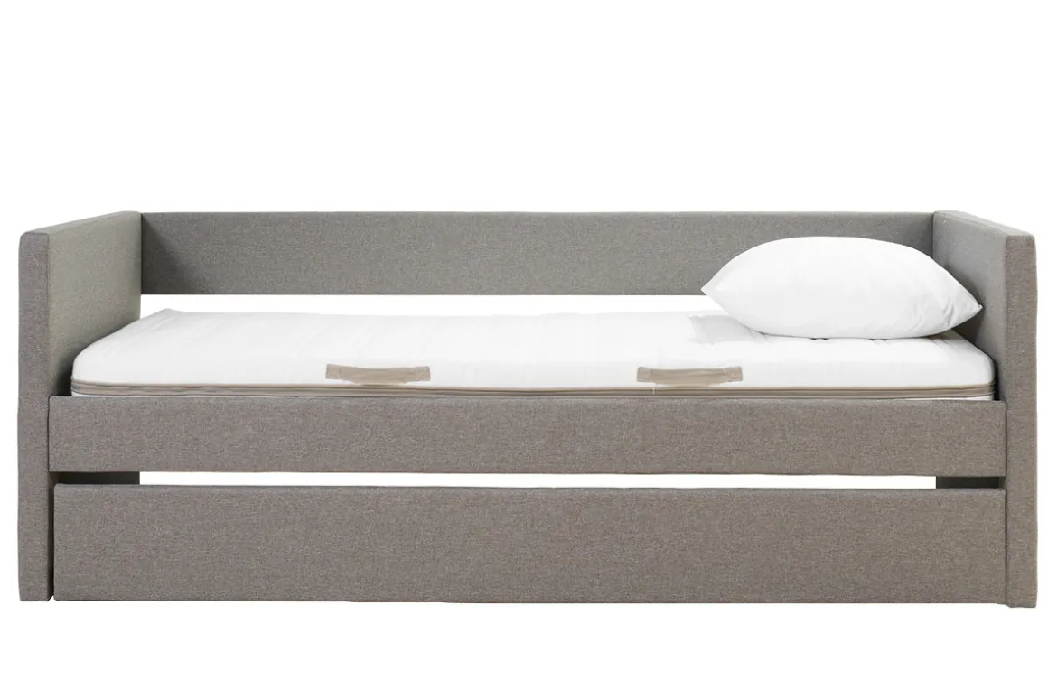 Best Sale Miliboo Cama nido de tela gris 90 x 190 cm ELIE