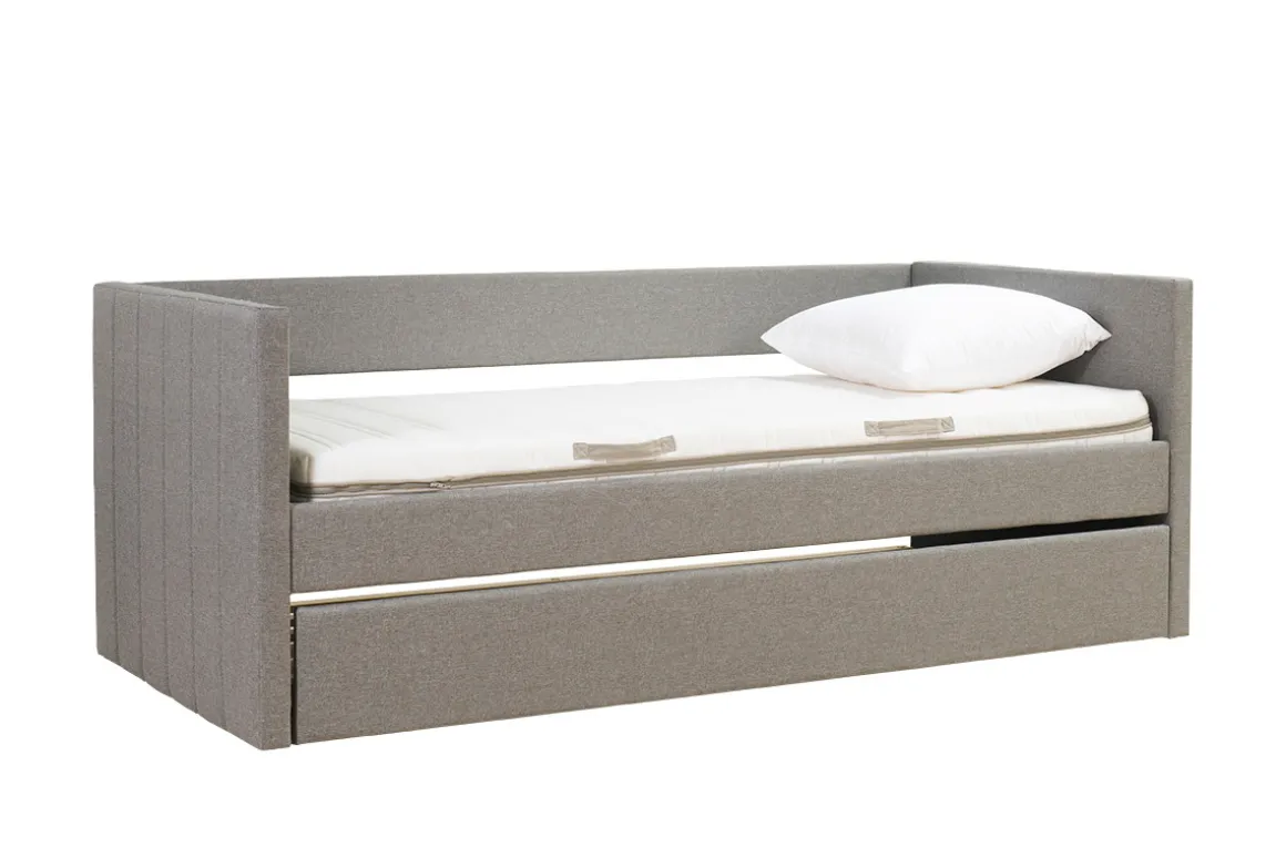 Best Sale Miliboo Cama nido de tela gris 90 x 190 cm ELIE
