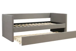 Best Sale Miliboo Cama nido de tela gris 90 x 190 cm ELIE