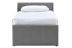 Clearance Miliboo Cama nido infantil 90 × 195 cm tela gris MACCO