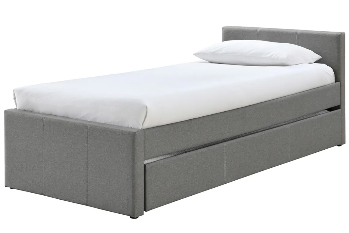 Clearance Miliboo Cama nido infantil 90 × 195 cm tela gris MACCO