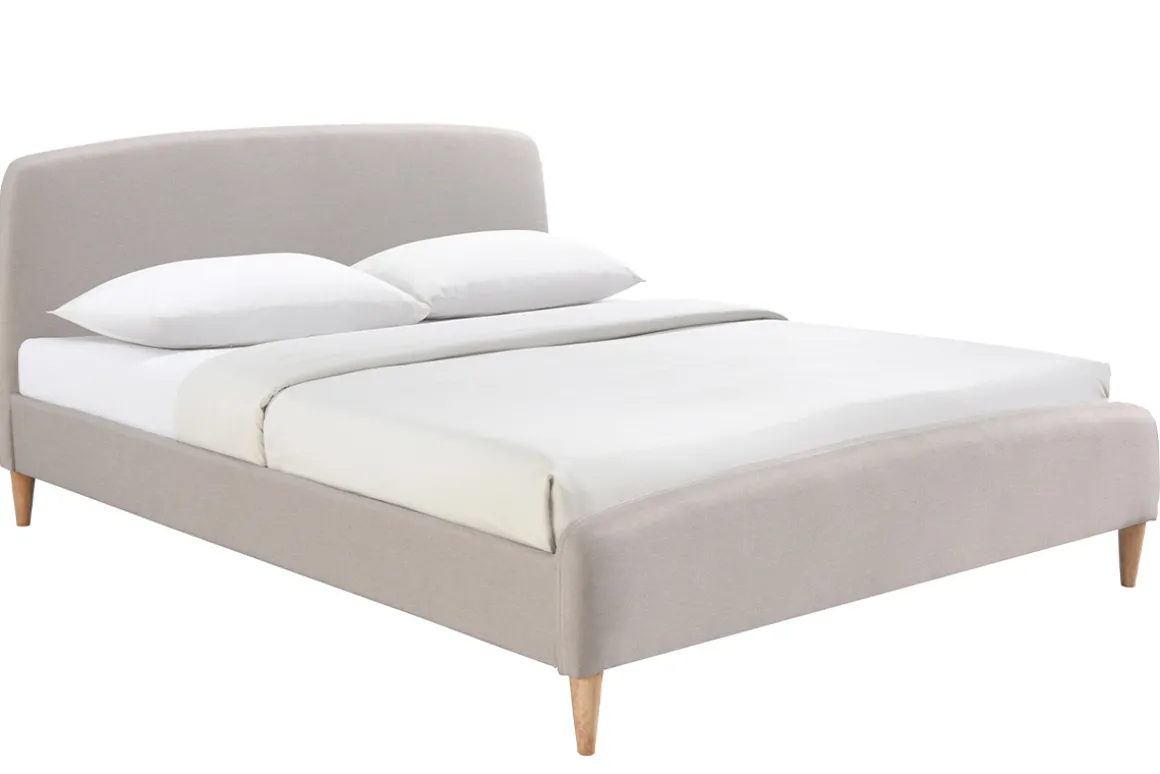 Clearance Miliboo Cama nórdica 160 x 200cm tejido beige NIELS