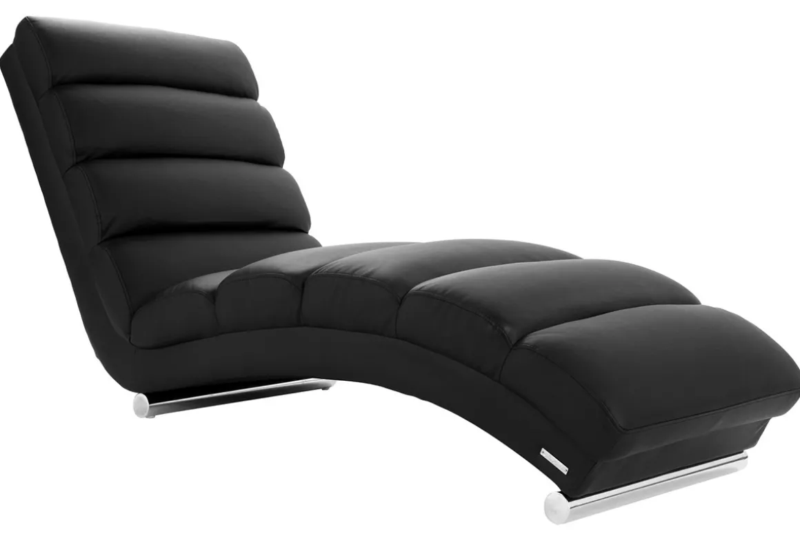 Shop Miliboo Chaise Longue de diseño negra TAYLOR