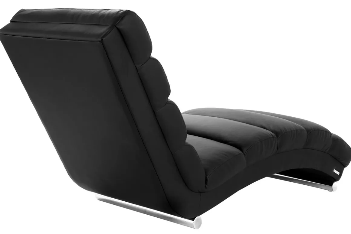 Shop Miliboo Chaise Longue de diseño negra TAYLOR