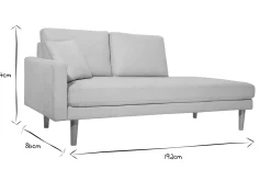 New Miliboo Chaise longue de tejido efecto aterciopelado texturizado beige 190 cm BERTILLE