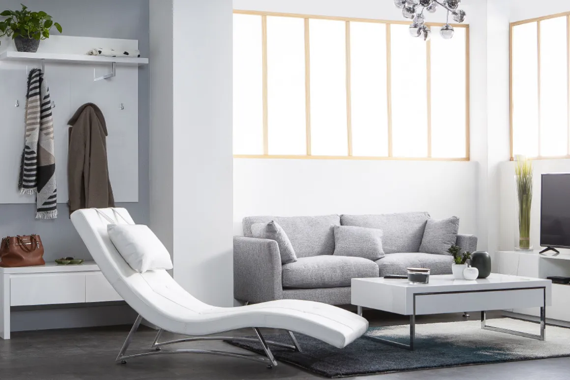 Cheap Miliboo Chaise longue diseño blanco MONACO