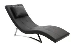 Fashion Miliboo Chaise longue diseño negro MONACO