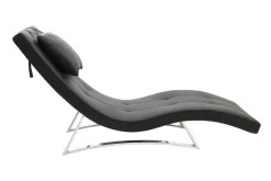 Fashion Miliboo Chaise longue diseño negro MONACO