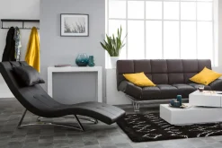 Fashion Miliboo Chaise longue diseño negro MONACO