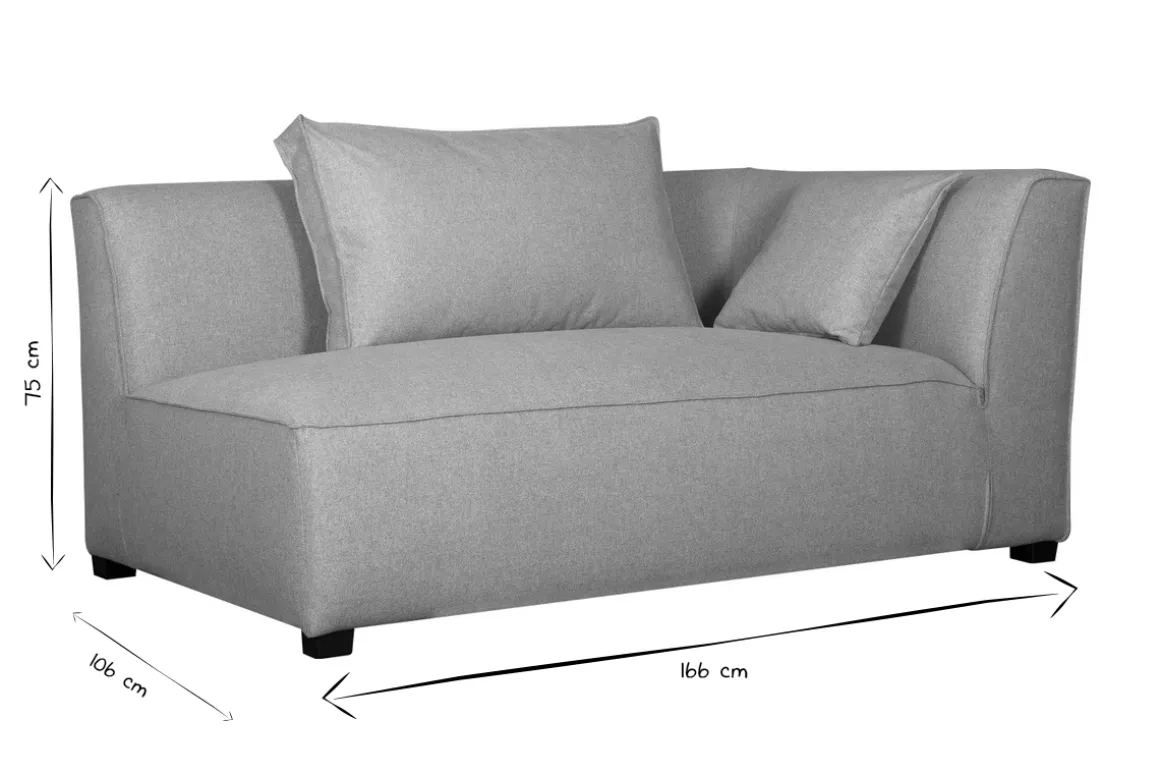 Cheap Miliboo Chaise longue esquina izquierda gris claro PLURIEL