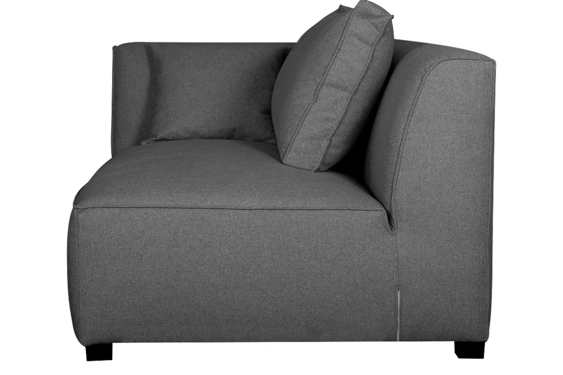Shop Miliboo Chaise longue esquina izquierda gris antracita PLURIEL