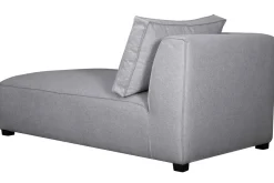 Outlet Miliboo Chaise longue esquina izquierda tejido gris perla PLURIEL