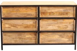 Outlet Miliboo Cómoda 6 cajones madera y metal INDUSTRIA