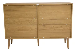 Fashion Miliboo Cómoda acabado en madera clara, rejilla de ratán y metal negro 3 cajones L120 cm MANILLE