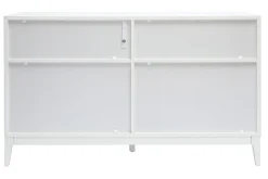 New Miliboo Cómoda blanca mate y metal dorado 6 cajones L120 cm GIANA