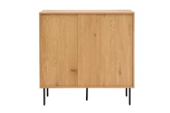 Flash Sale Miliboo Cómoda con acabado de roble claro y patas de metal negro con 3 cajones 100 cm PERNELLE