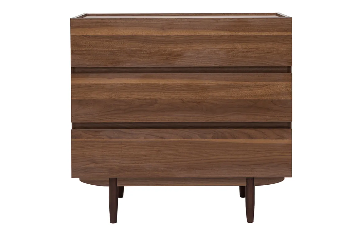 Store Miliboo Cómoda de 3 cajones de madera oscura 80 cm SANAA