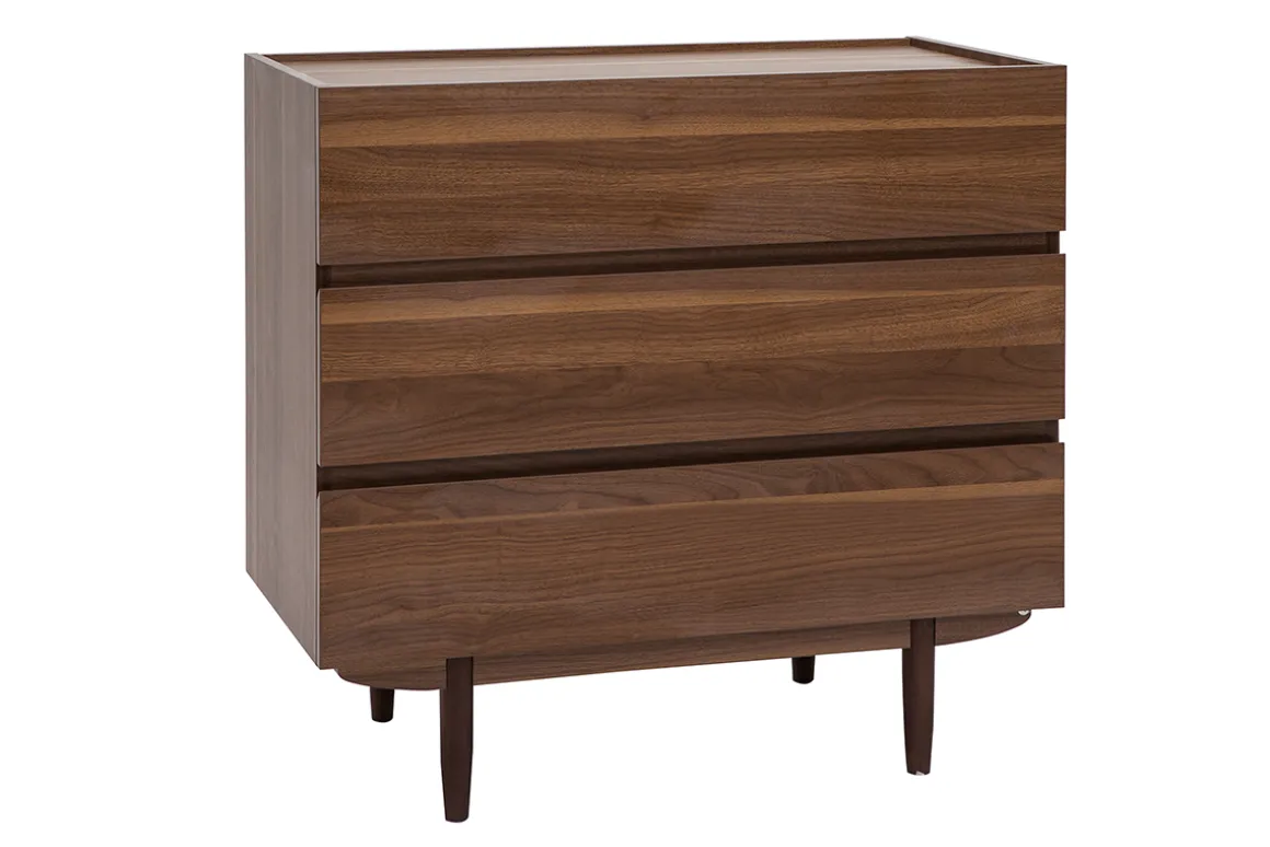 Store Miliboo Cómoda de 3 cajones de madera oscura 80 cm SANAA