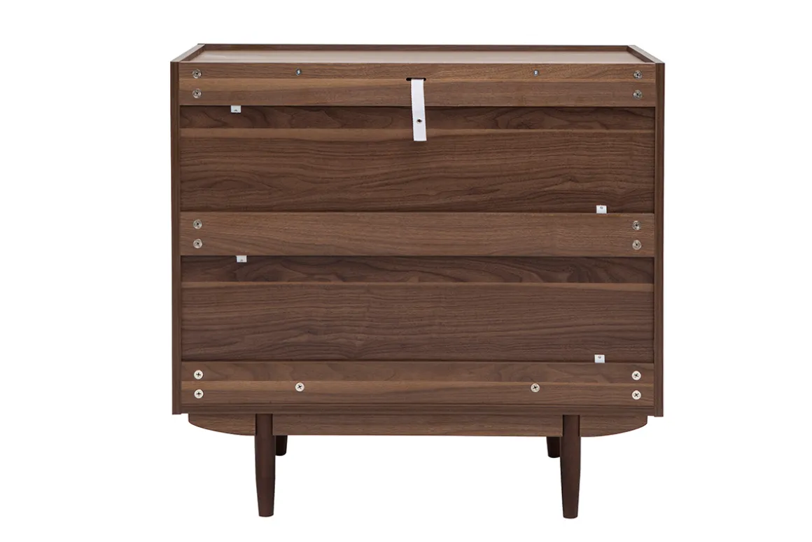 Store Miliboo Cómoda de 3 cajones de madera oscura 80 cm SANAA