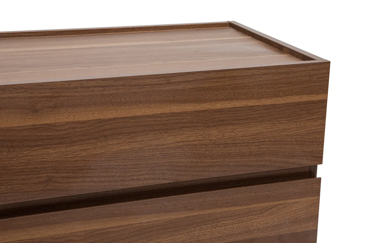 Store Miliboo Cómoda de 3 cajones de madera oscura 80 cm SANAA
