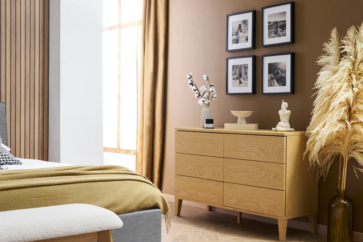 Best Miliboo Cómoda de 6 cajones de madera clara 120 cm FREDDY