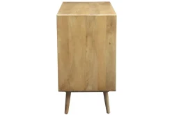 Cheap Miliboo Cómoda de madera maciza de mango y caña de ratán 3 cajones 90 cm ACANGE