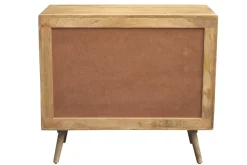 Cheap Miliboo Cómoda de madera maciza de mango y caña de ratán 3 cajones 90 cm ACANGE