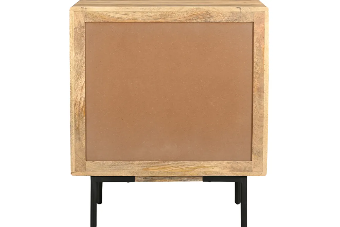 Clearance Miliboo Cómoda de madera maciza de mango y metal negro con 3 cajones 70 cm JUDE